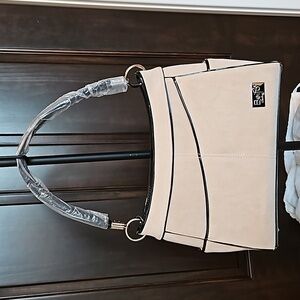 Beijo "Sophisticated Lady" cream faux suede bag NWT